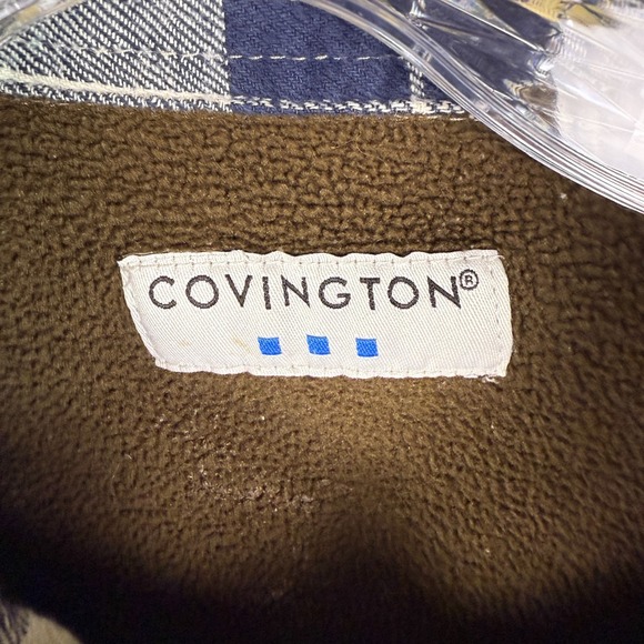 Vintage Covington Jacket Men's 2XL Fleece Lined Plaid Shacket Work Chore Coat - Picture 5 of 13